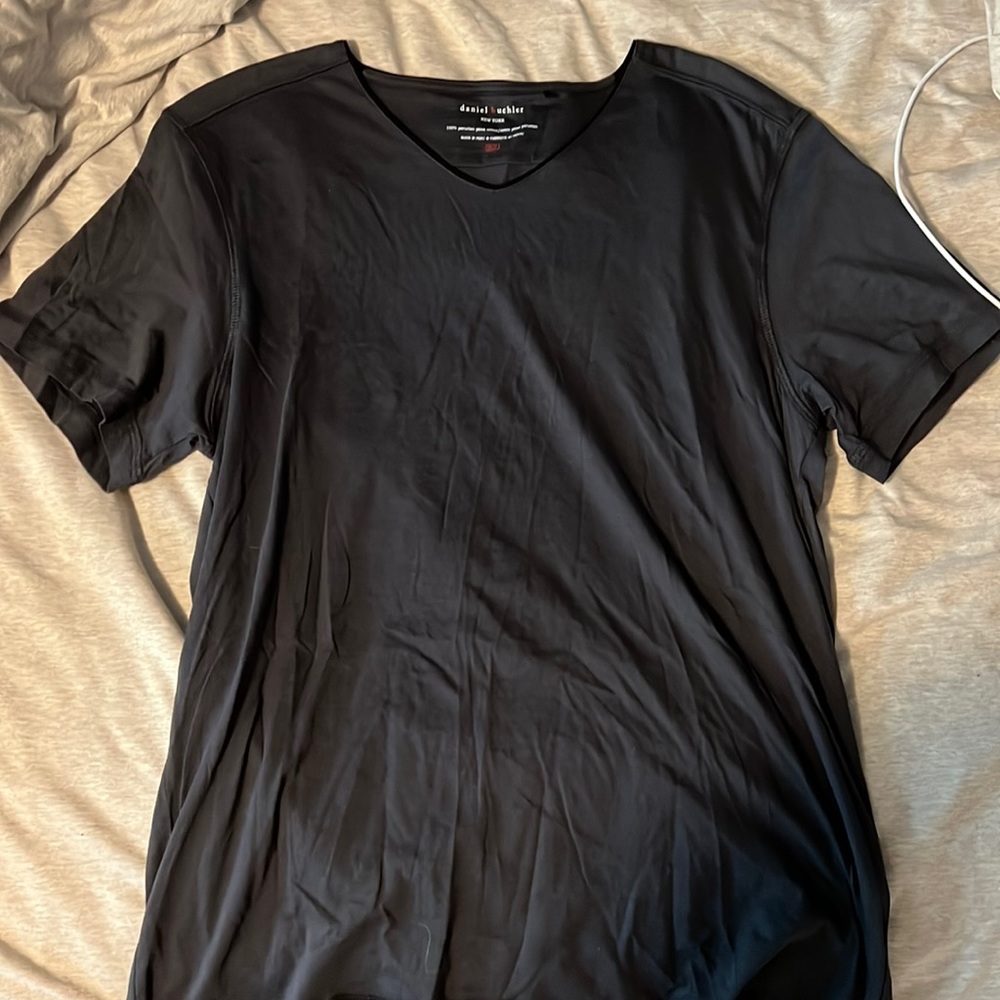 Daniel Buchler Mens Peruvian Pima Cotton V-Neck T-Shirt size small